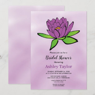 Elegant paars lotus roos floreel Vrijgezellenfeest Kaart