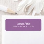 Elegant Paars modern Script Professional Plain Etiket (Insitu)