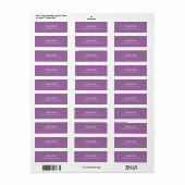 Elegant Paars modern Script Professional Plain Etiket (Full Sheet)