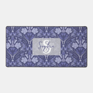 Elegant Paars Monochroom Damast Gepersonaliseerd Bureaumat