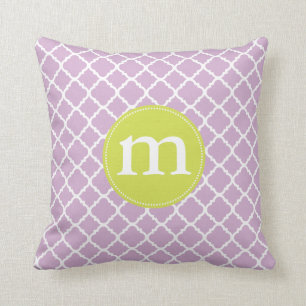 Elegant Paars Moroccan Quatrefoil gepersonaliseerd Kussen