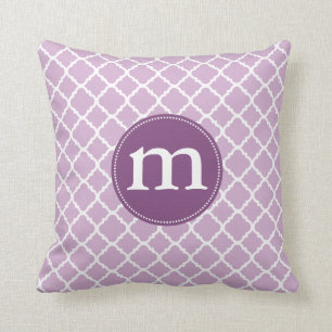 Elegant Paars Moroccan Quatrefoil gepersonaliseerd Kussen
