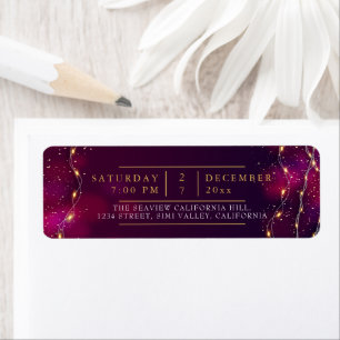 Elegant Paars Neon Holly Custom kerstgift Etiket
