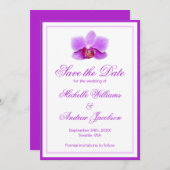 Elegant Paars Orchid sparen de Aankondiging van de (Voorkant / Achterkant)