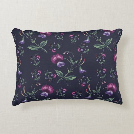 Elegant  Paars Orchids Floral Pattern | Accent Kussen (Voorkant)