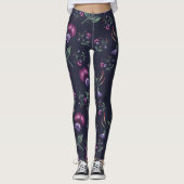 Elegant Paars Orchids Floral Pattern | Leggings (Voorkant)