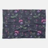 Elegant Paars Orchids Floral Pattern | Theedoek (Horizontaal)
