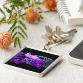 ELEGANT PAARS PEACOCK IN BLACK SLEUTELHANGER (Zijkant)