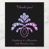 ELEGANT PAARS PINK DIAMOND WINE ETIKET (Enkel label)