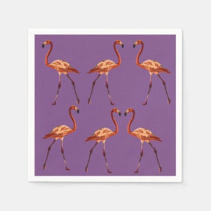 Elegant Paars Pink Flamingo Napkins Servetten