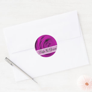 Elegant Paars Plum Roos Wedding Stickers