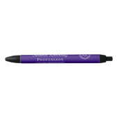 Elegant Paars Professional Monogram Business Zwarte Inkt Pen (Voorkant)