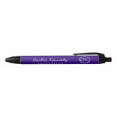 Elegant Paars Professional Monogram Business Zwarte Inkt Pen (Bovenkant)