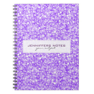 Elegant Paars Retro Glitter & Sparkles Notitieboek