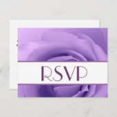 Elegant Paars Roos RSVP Wedding Response Card (Voorkant / Achterkant)