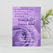 Elegant PAARS Roos Weddenschap Kaart (Staand voorkant)