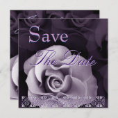 Elegant PAARS Roos Wedding Save Date Uitnodiging (Voorkant / Achterkant)