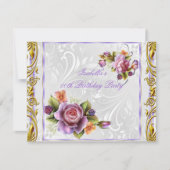 Elegant  Paars Roze Roze Witte Dag Kaart (Voorkant)