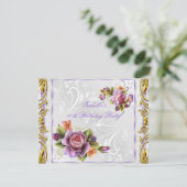 Elegant  Paars Roze Roze Witte Dag Kaart (Staand voorkant)