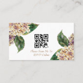 Elegant Paars Rustic Hydrangea RSVP-kaart Plaatskaartje (Achterkant)