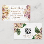 Elegant Paars Rustic Hydrangea RSVP-kaart Plaatskaartje (Voorkant / Achterkant)