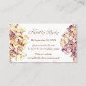 Elegant Paars Rustic Hydrangea RSVP-kaart Plaatskaartje (Voorkant)