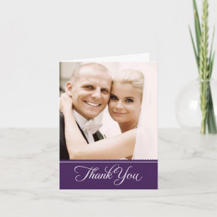 Elegant Paars Scalloped Wedding Foto Bedankkaart