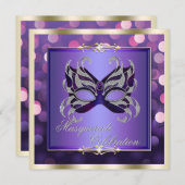 Elegant Paars Shimmering Lights Bokeh Masquerade Kaart (Voorkant / Achterkant)