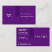 Elegant Paars Support Ribbon Visitekaartjes (Voorkant / Achterkant)
