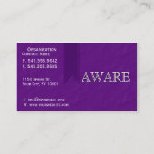 Elegant Paars Support Ribbon Visitekaartjes (Achterkant)