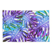 Elegant Paars Tropisch Monstera Leaf Pattern Kussensloop (Achterkant-Rechts)