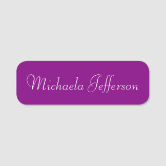 Elegant Paars Violette Chic Calligrafie Naamplaatje