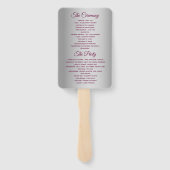 Elegant Paars Wedding Programme Handwaaier (Achterkant)