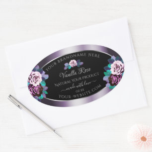 Elegant Paars zwart etiket Vlaanderen Floral
