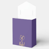 Elegant Paarse "50 & Fab!" 50ste verjaardag Bedankdoosjes (Geopend)