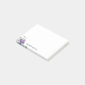 Elegant Paarse Bloemen Waterverf Boeket Script Post-it® Notes (Schuin)