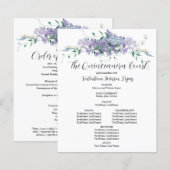 Elegant Paarse bloemenquinceanera programma (Voorkant / Achterkant)