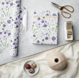 Elegant Paarse bloemmotief cadeau Cadeaupapier