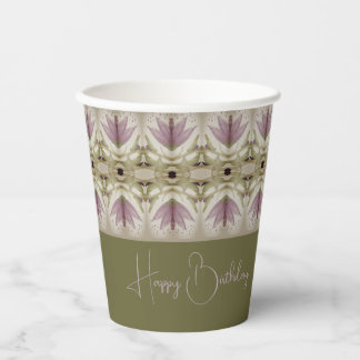 Elegant Paarse bloemmotief Papieren Bekers