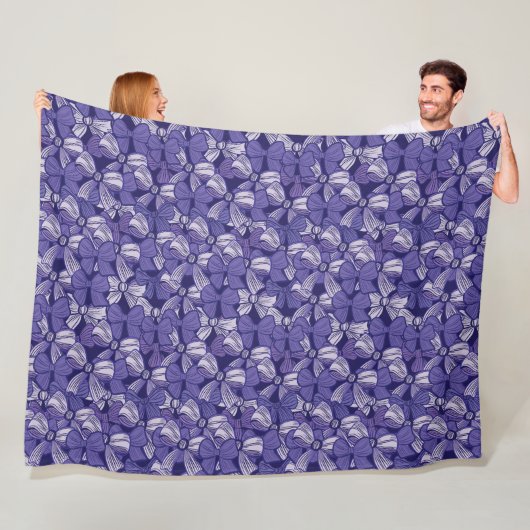 Elegant Paarse boog patroon Fleece Deken (In situ)