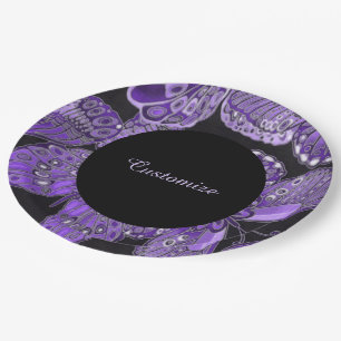 Elegant Paarse Borden voor patroonpatroonpapier Papieren Bordje