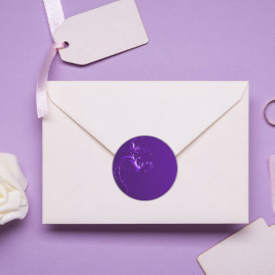 Elegant Paarse bruiloft Envelope Seals Ronde Sticker