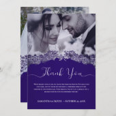 Elegant Paarse bruiloft Hartelijk dank Bedankkaart (Voorkant / Achterkant)