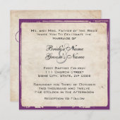 Elegant Paarse bruiloft Uitnodiging (Voorkant / Achterkant)