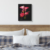 Elegant Paarse Calla Lilies Canvas Afdruk (Insitu (Slaapkamer))