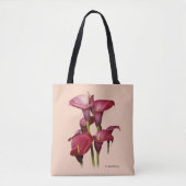 Elegant Paarse Calla Lilies Tote Bag (Voorkant)