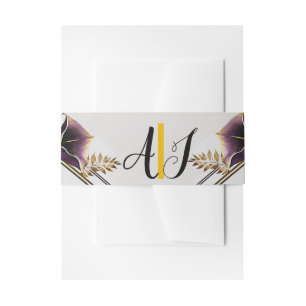 Elegant Paarse Calla Lilly Modern Uitnodigingen Wikkel