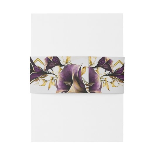 Elegant Paarse Calla Lilly Modern Uitnodigingen Wikkel (Achterkant Voorbeeld)