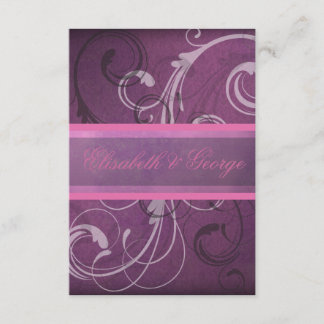 Elegant Paarse Damask zwemt RSVP-responskaarten RSVP Kaartje