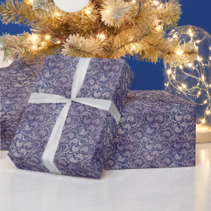 Elegant Paarse damast patroon Cadeaupapier